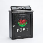 Littlemead Aluminium Mail Box with Welsh Dragon Motif